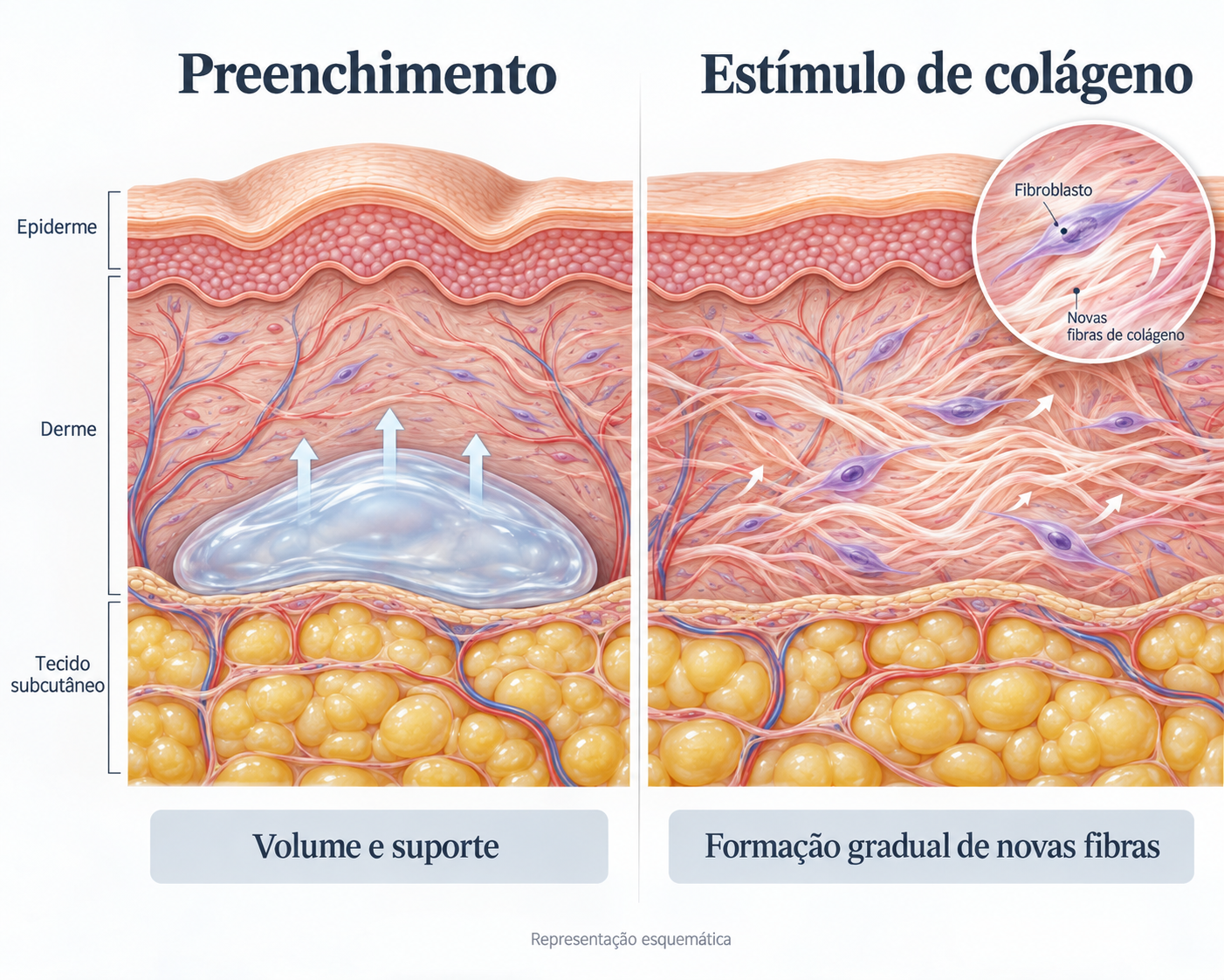 Diferença entre bioestimulador de colágeno e preenchimento com ácido hialurônico